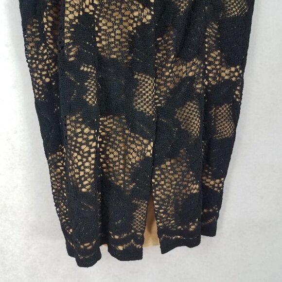 ICE ICEBERG IT 42/ US S Black Cocktail Sheath Dress Spaghetti Straps Lace knit - Picture 6 of 12